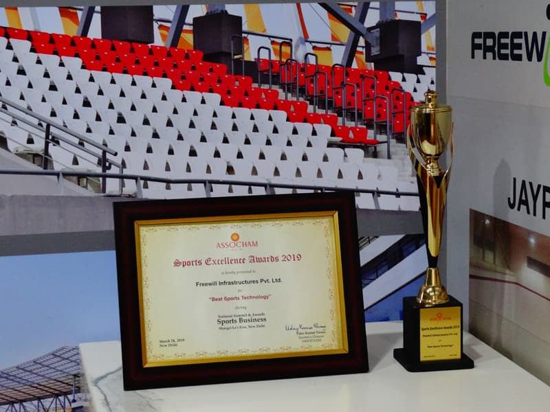 Freewill receiving the Sports Excellence Award for Best Sports Technology 2019