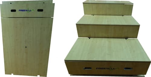 Wall-mounted foldable bleacher seating by Freewill