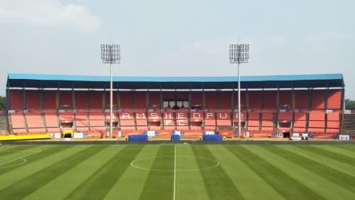 Installed spectator seating at the JRD Tata Sports Complex, Jamshedpur