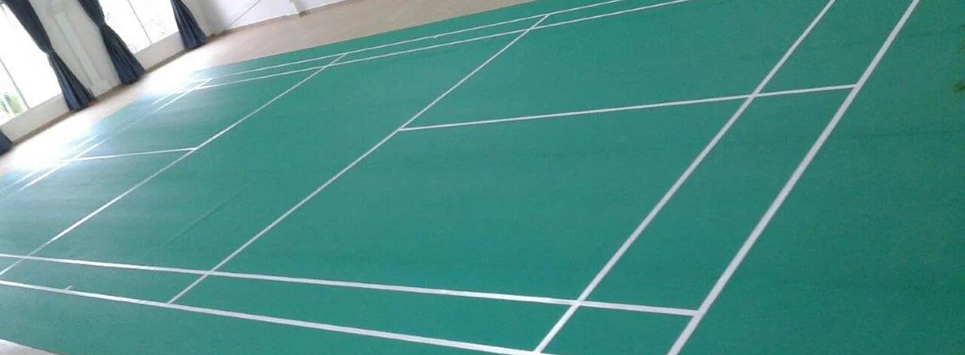 Taraflex Badminton court in Mint Green